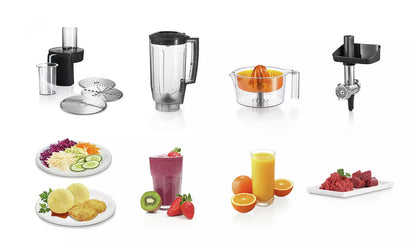 Bosch MUM59340GB 7-in-1 Stand Mixer, Grey & Silver