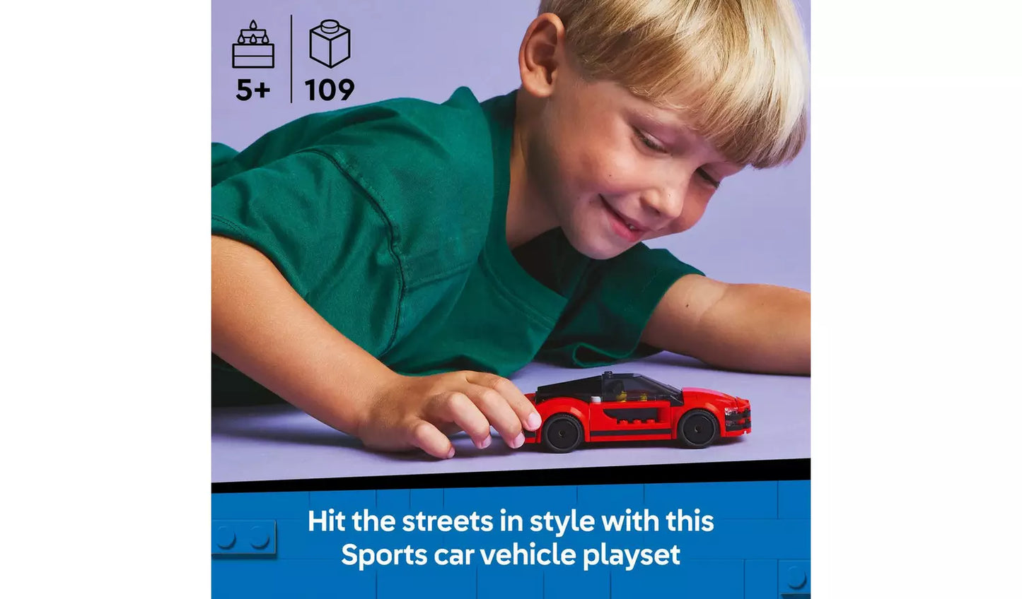 LEGO City Red Sports Car, Toy Supercar Vehicle Set 60448