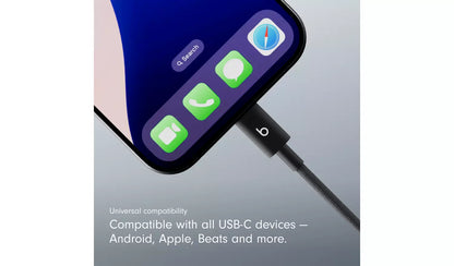 Beats USB A to USB C Woven Cable - Bolt Black