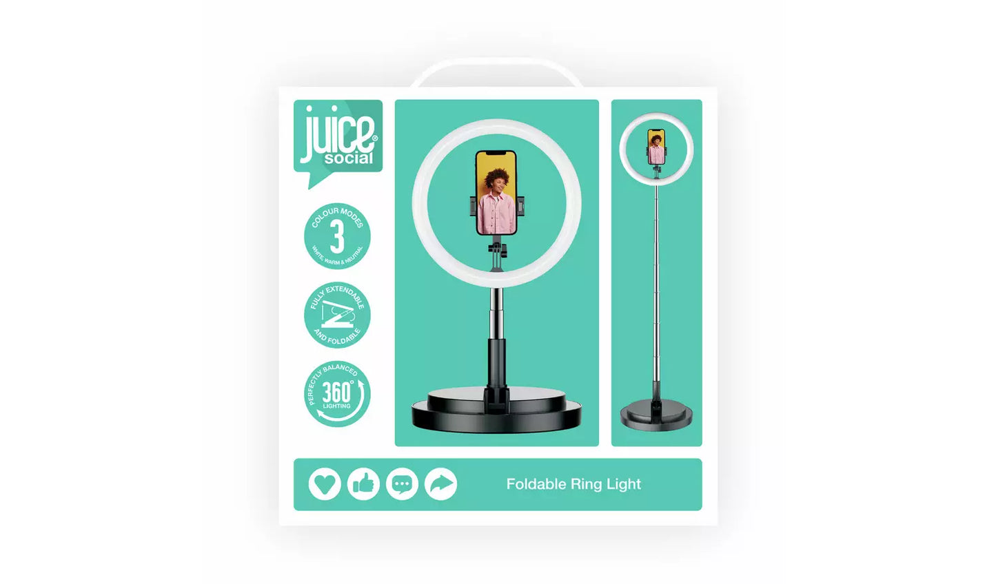 Juice Folding Selfie Ring Light Stand - Black