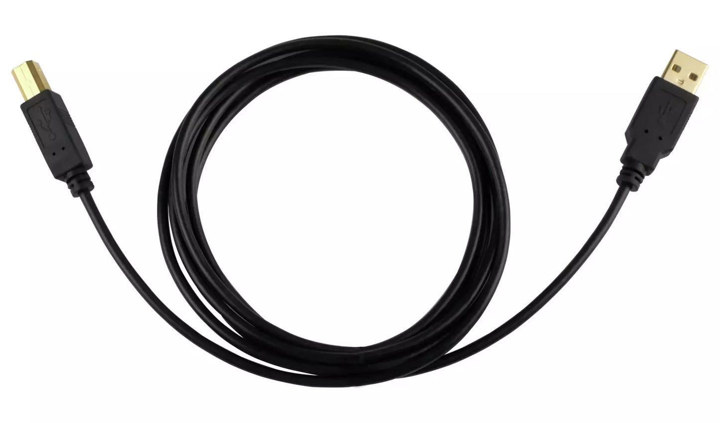 1.8m USB 2.0 A-Male to B-Male Computer Cable - Black