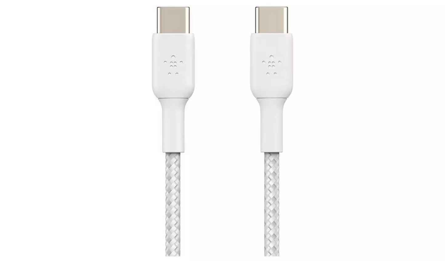 Belkin Braided USB-C to USB-C 2m Cable - White
