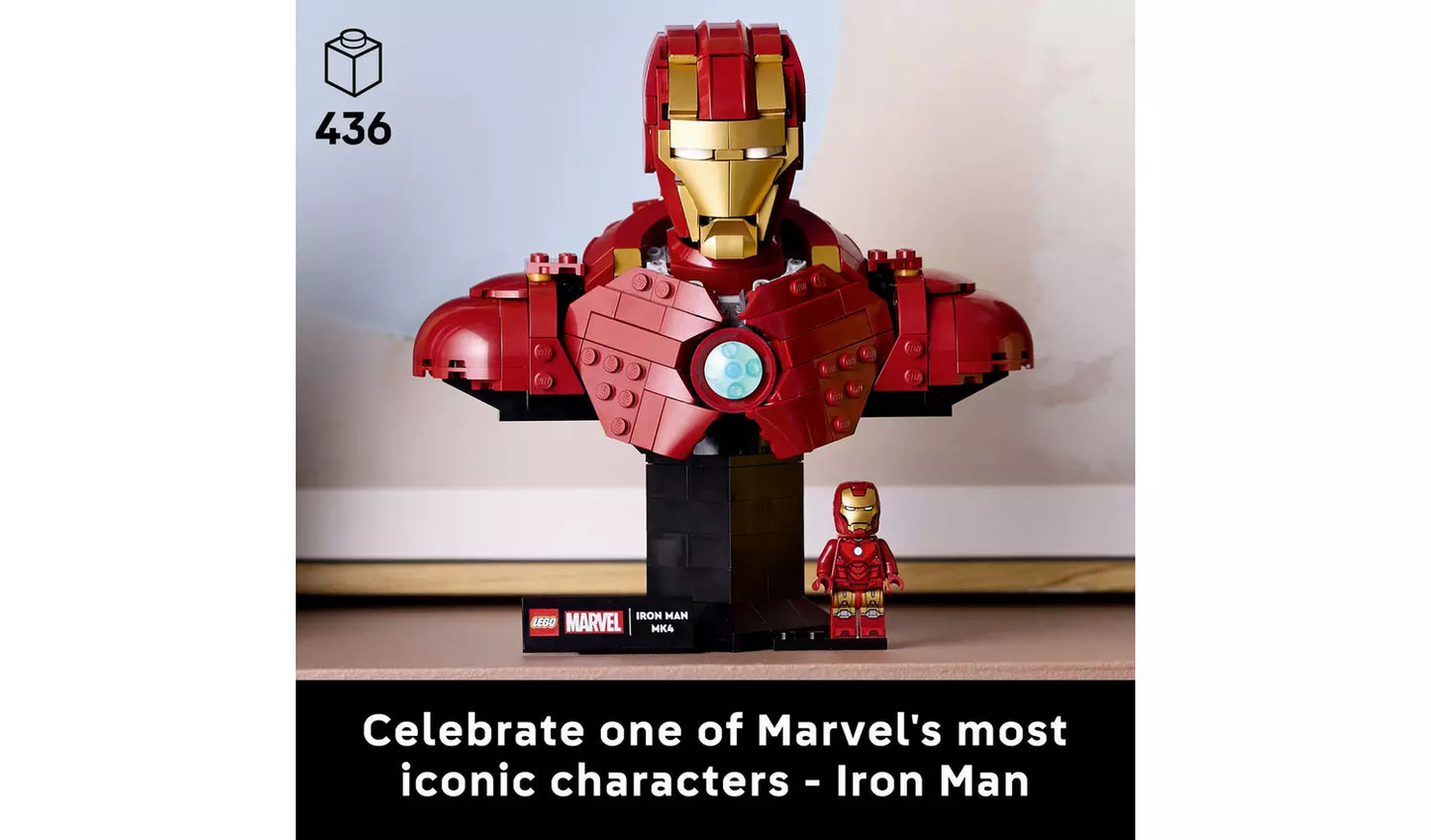 LEGO Marvel Iron Man MK4 Bust Building Set for Adults 76327