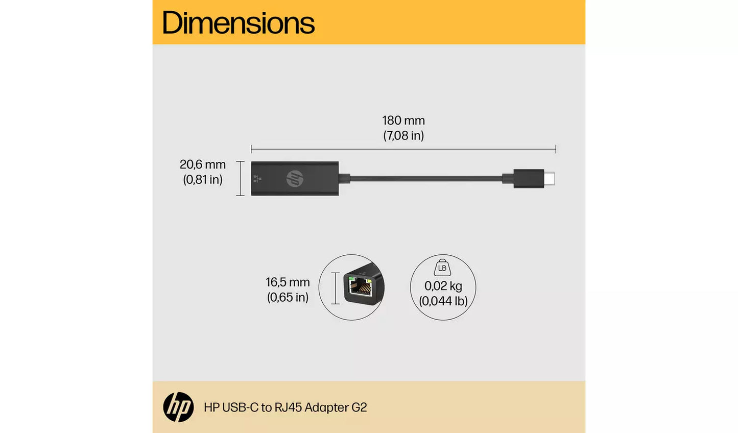 HP USB-C to Ethernet Adaptor