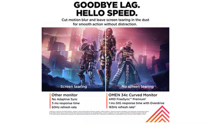 HP Omen 34c Inch 165Hz WQHD Curved Gaming Monitor