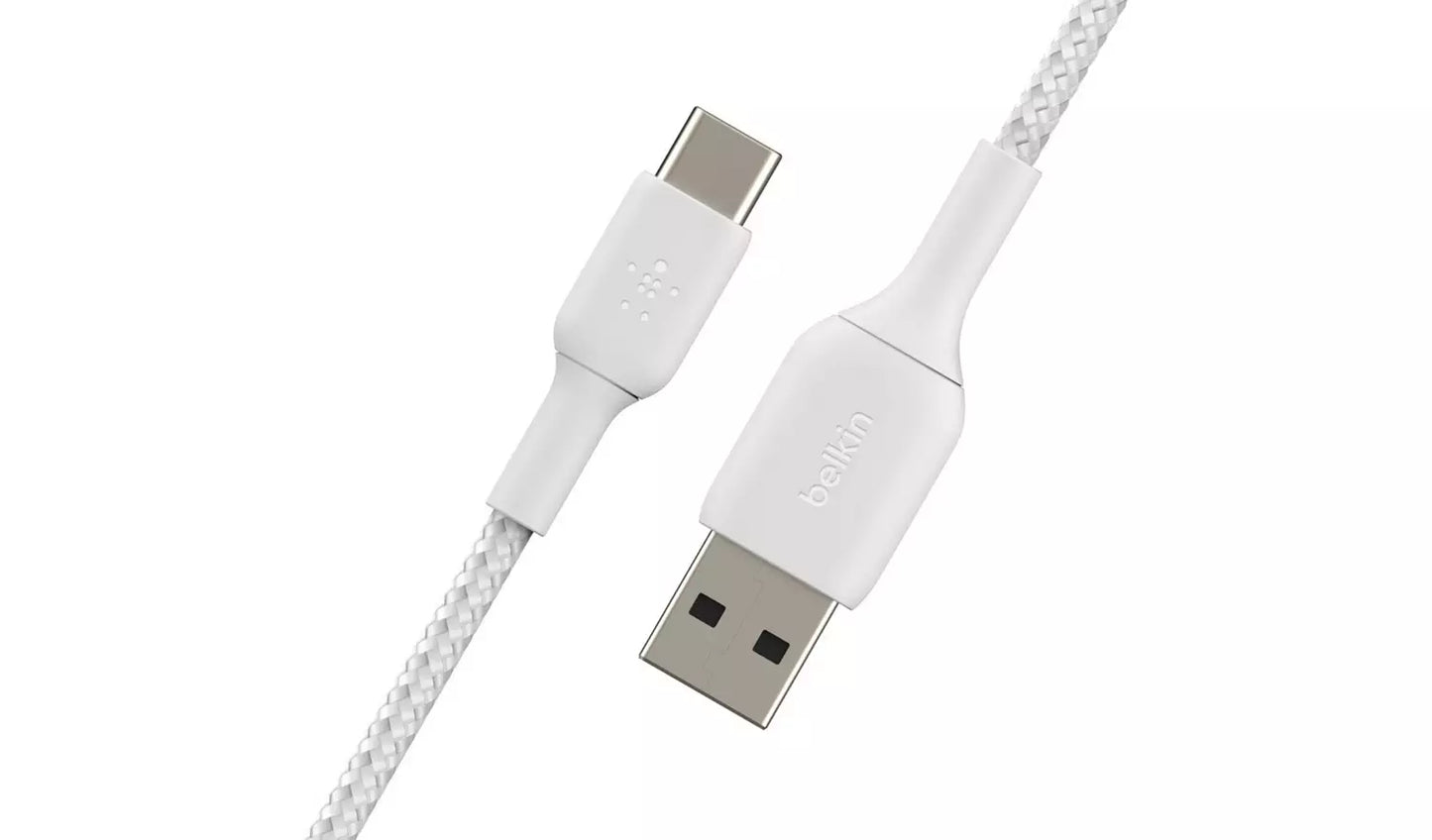 Belkin Braided USB-C to USB-A 3m Cable - White