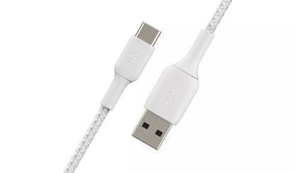 Belkin Braided USB-C to USB-A 3m Cable - White