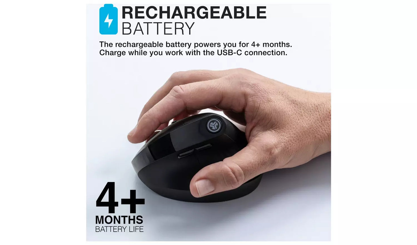 JLab JBud Wireless Bluetooth Ergonomic Mouse - Black