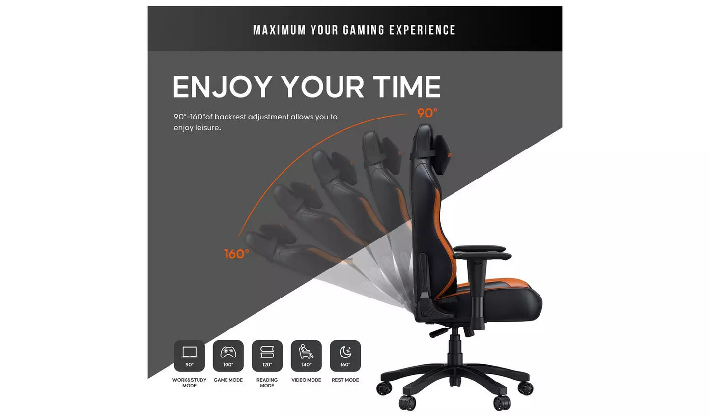 Anda Seat Luna Premium Gaming Chair - Black & Orange