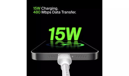 Belkin Braided USB-C to USB-A 1m Cable - White