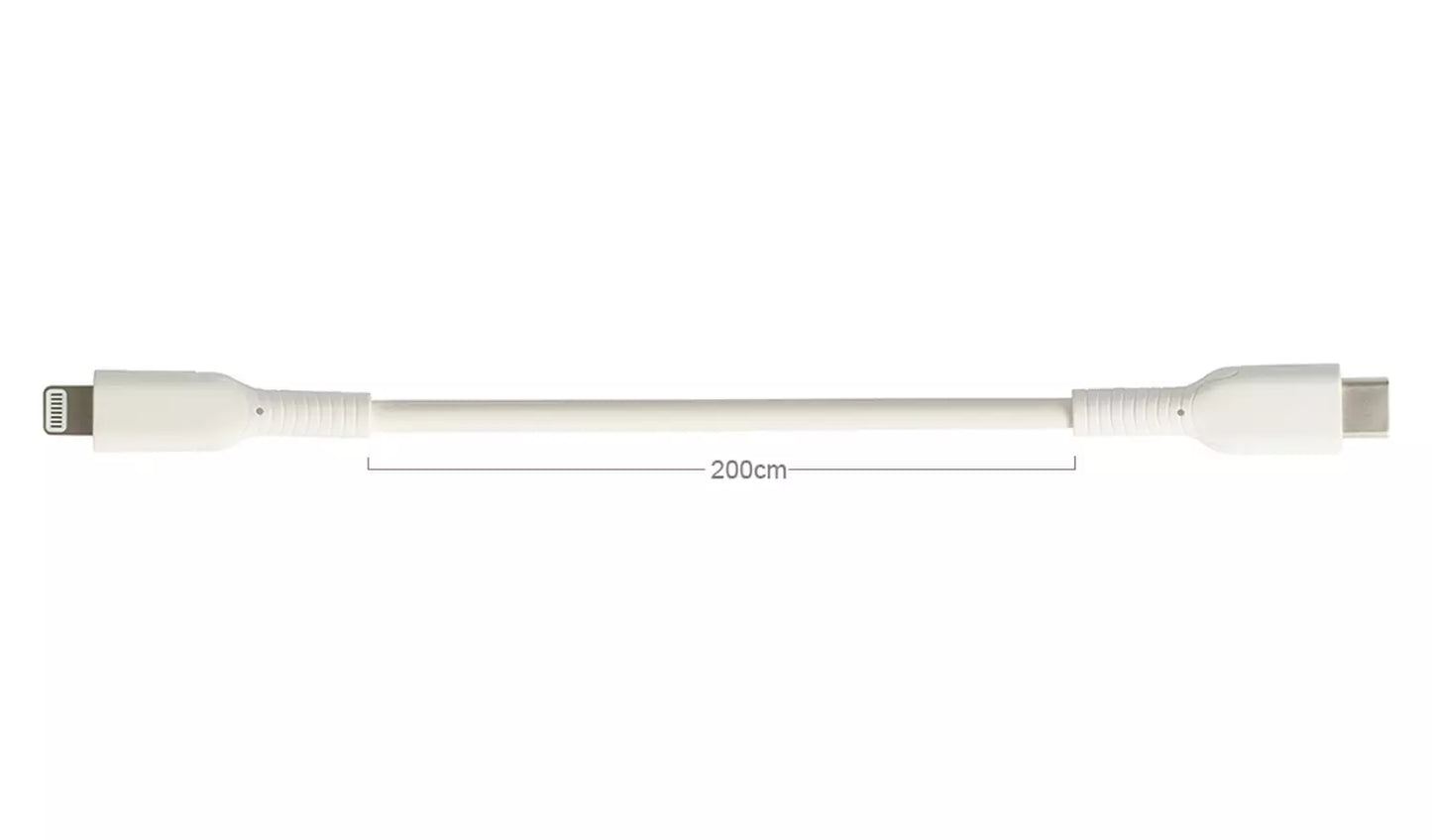 Lightning to USB-C 2m Charging Cable - White