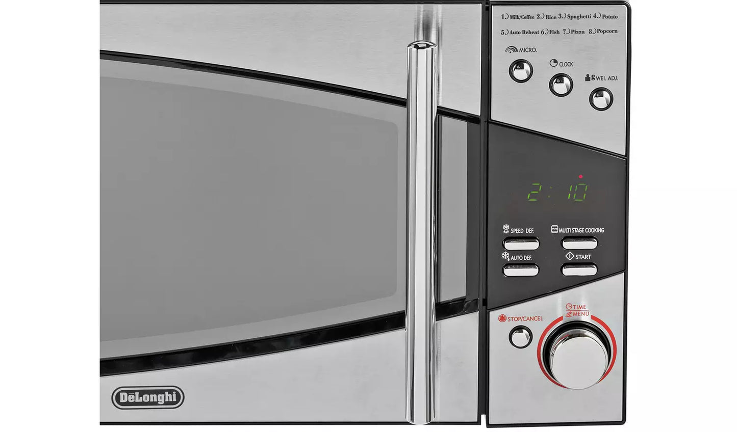 De'Longhi 800W Standard Microwave P80T5A - Black and Silver