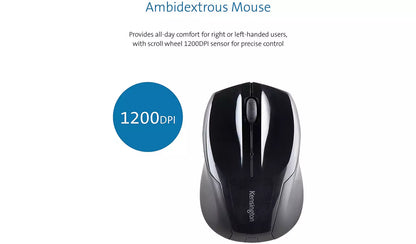 Kensington K75230UK Wireless Mouse and Keyboard - Black
