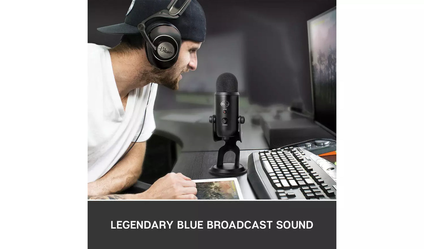 Blue Yeti USB Streaming Gaming Podcast PC Microphone - Black