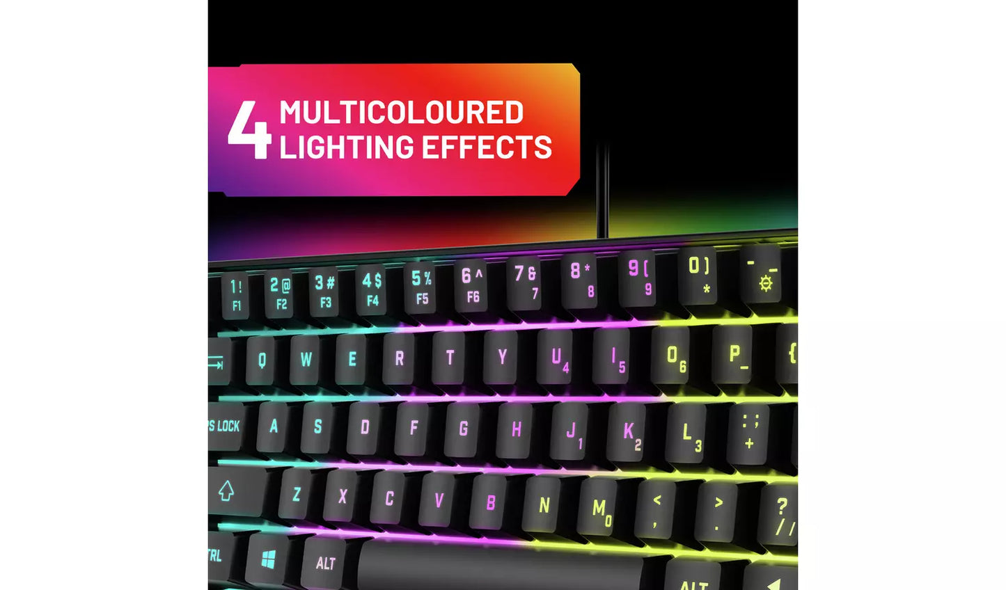 STEALTH Light-Up Mini Wired Keyboard - Black