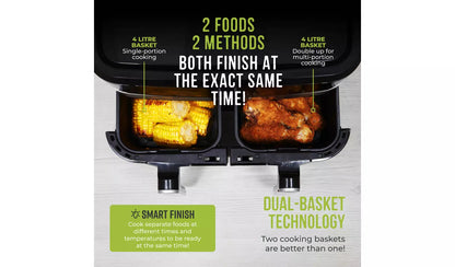 Tower T17151 Vortx Dual Basket 8L Air Fryer - Black