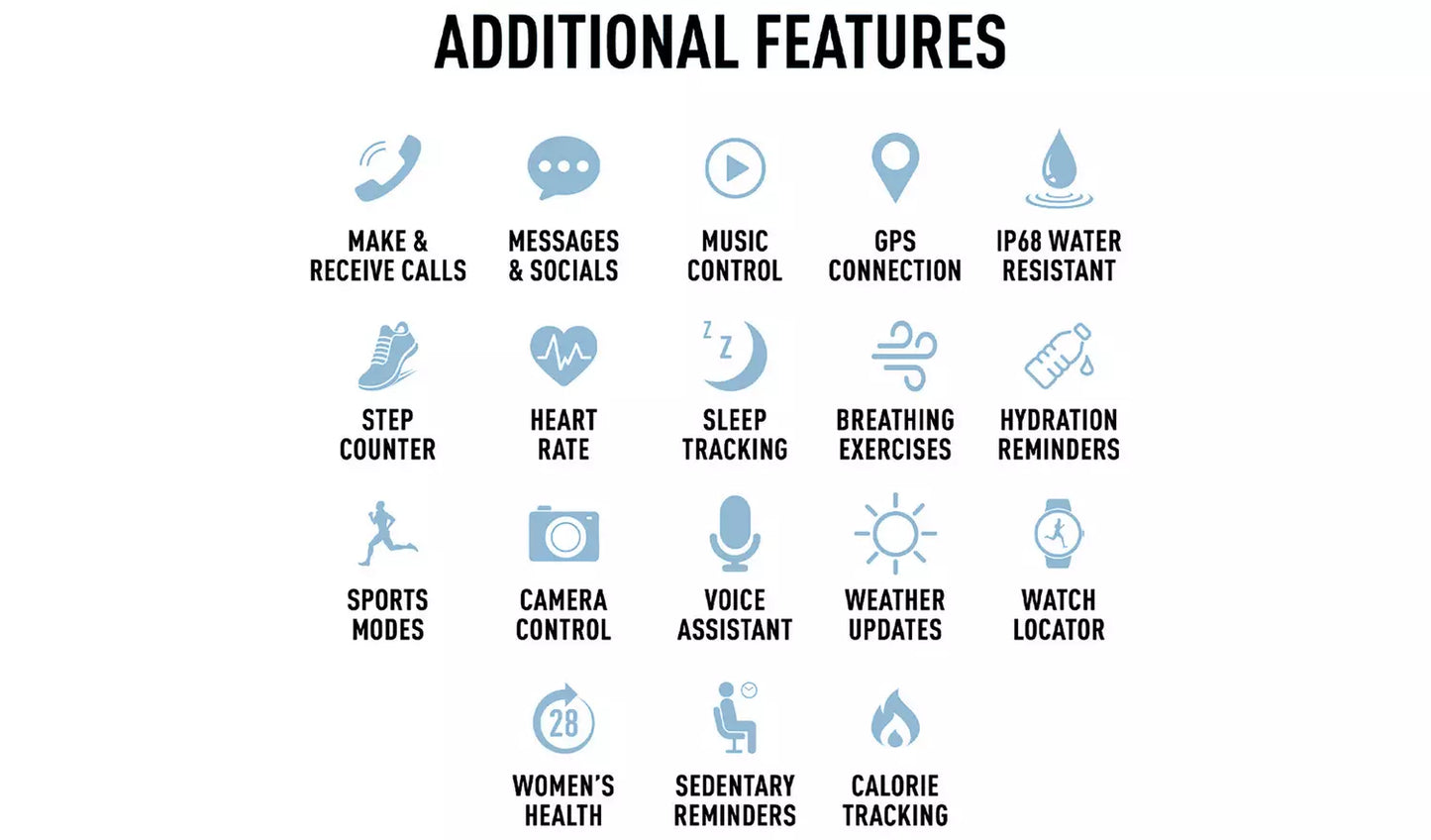 Reflex Active Series 40 Blue Strap Calling Smart Watch