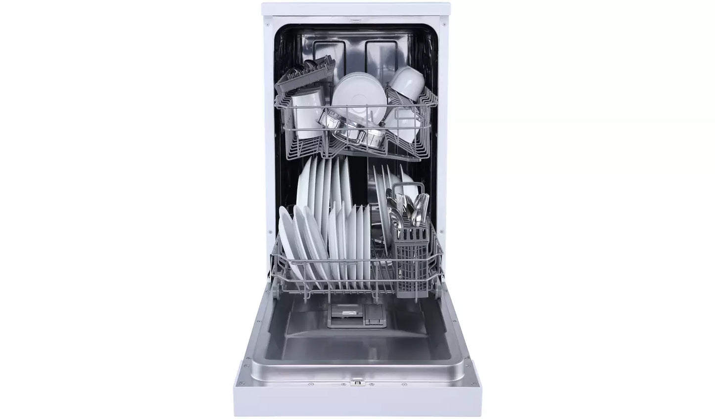 Bush DWSLE96W Slimline Dishwasher - White