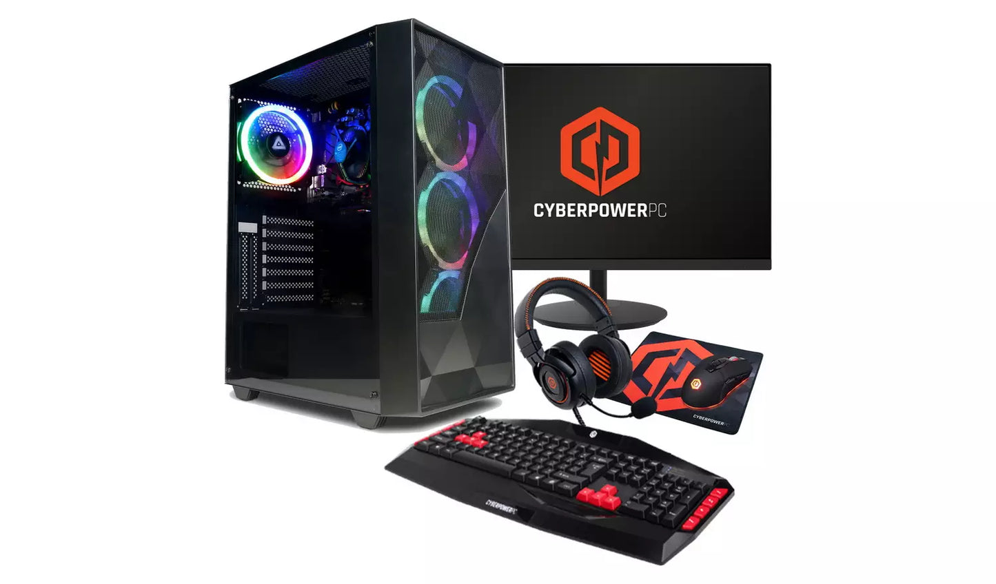 CyberPowerPC Ryzen 5 8GB 500GB AMD Radeon Gaming PC Bundle