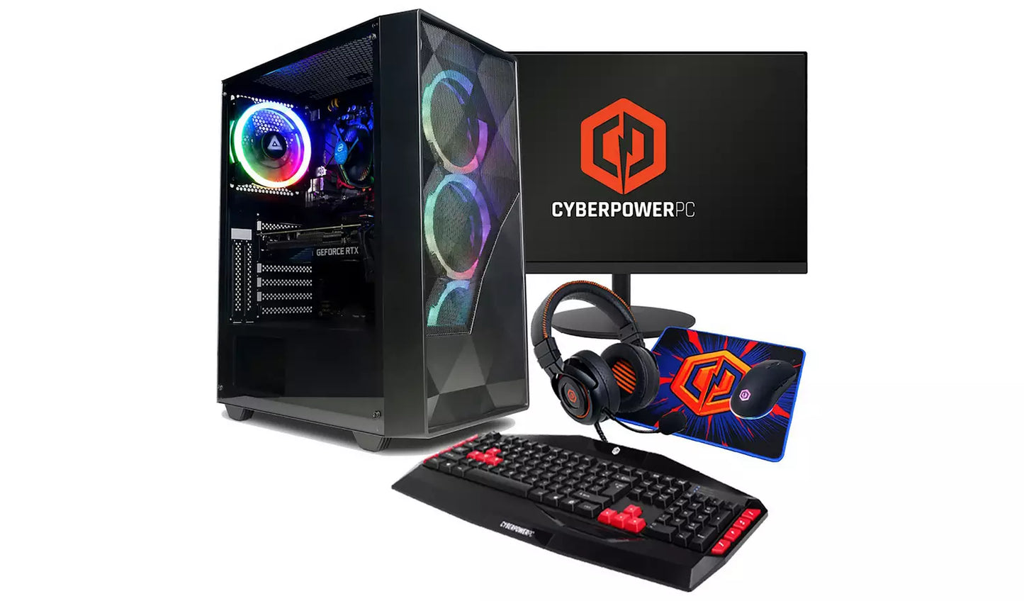 CyberPowerPC i5 16GB 1TB RTX 4060 Gaming PC Bundle
