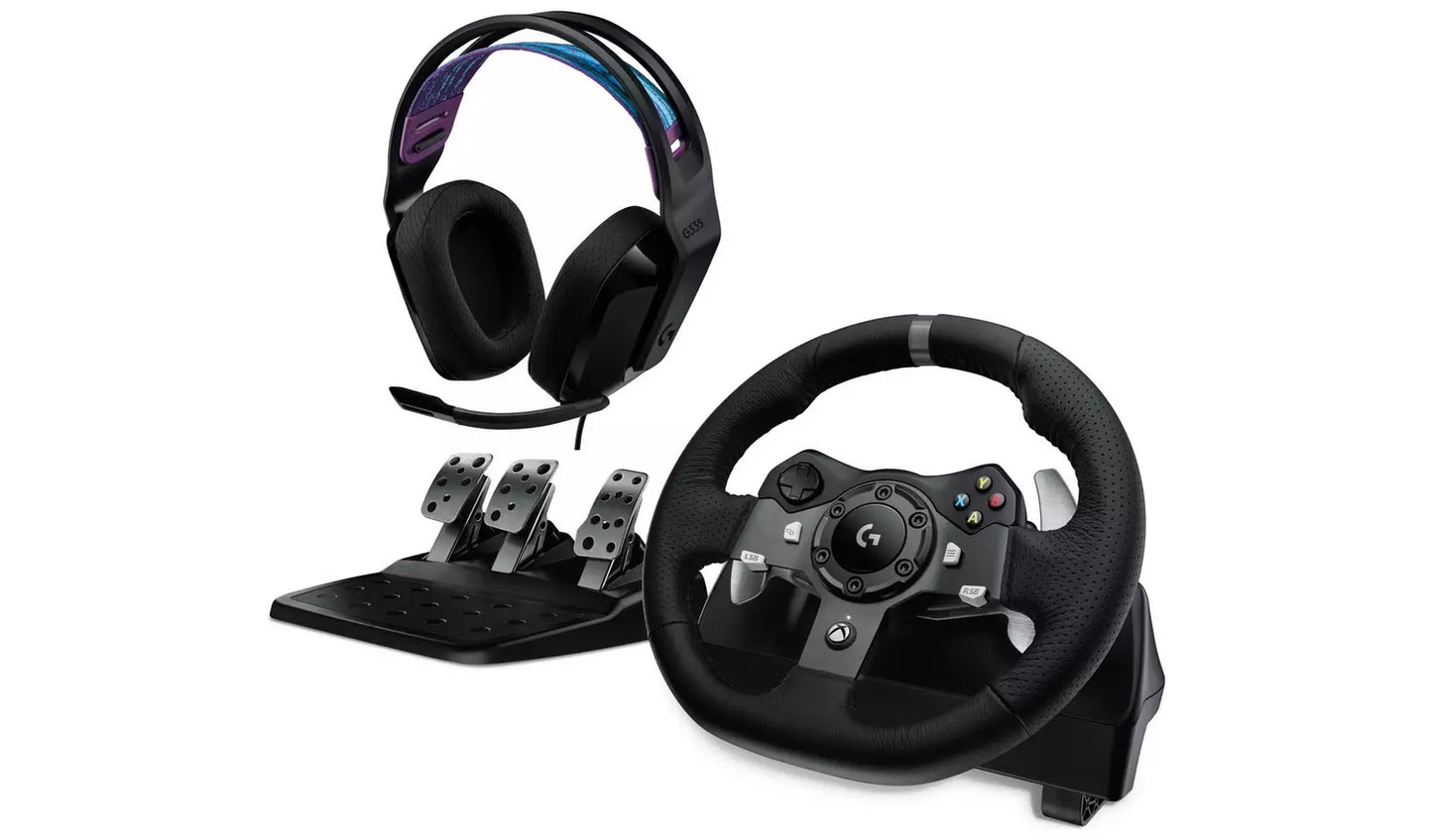 Logitech G920 Steering Wheel + G335 Headset Bundle Xbox & PC