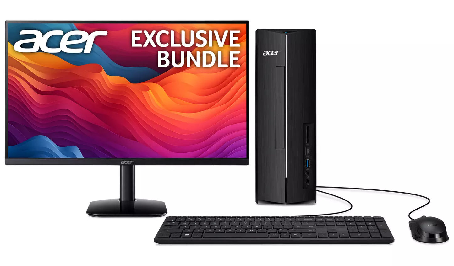 Acer XC-1710 i3 8GB 256GB Desktop PC 24in Monitor Bundle