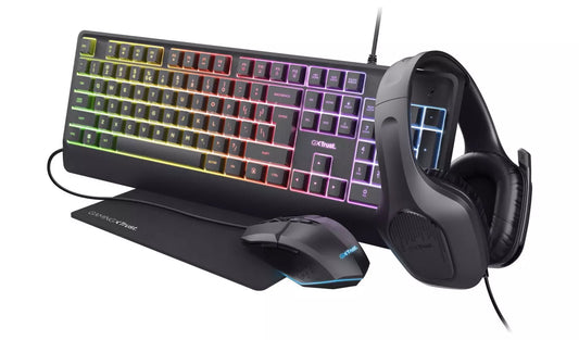 Trust Quadrox Keyboard, Mouse, Headset & Mat Gaming Bundle