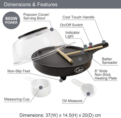 Quest 2-in-1 Popcorn & French Crêpe Pancake Maker