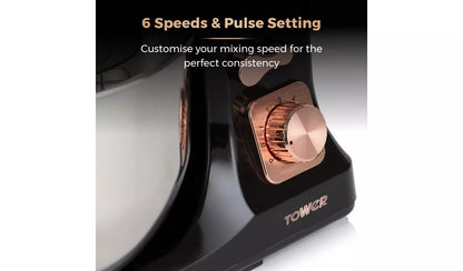 Tower T12033RG Cavaletto Stand Mixer - Black & Rose Gold