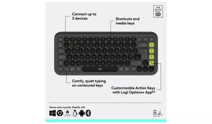 Logitech POP Icon Keys Wireless Keyboard - Graphite
