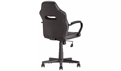 Home Faux Leather Mid Back Gaming Chair - Black