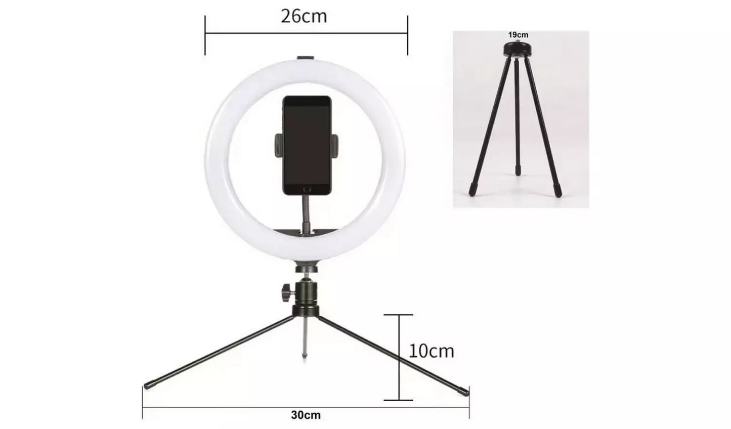 Desk Ring Light With Tripod & Phone Holder