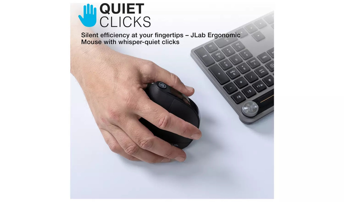 JLab JBud Wireless Bluetooth Ergonomic Mouse - Black