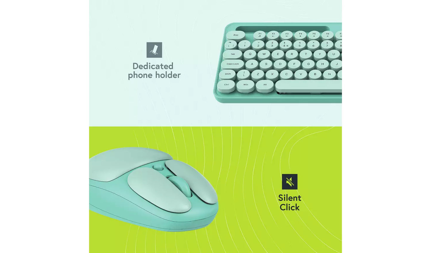 Styletech MK520 Wireless Mouse and Keyboard Green