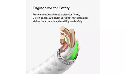 Belkin Braided USB-C to USB-A 1m Cable - White