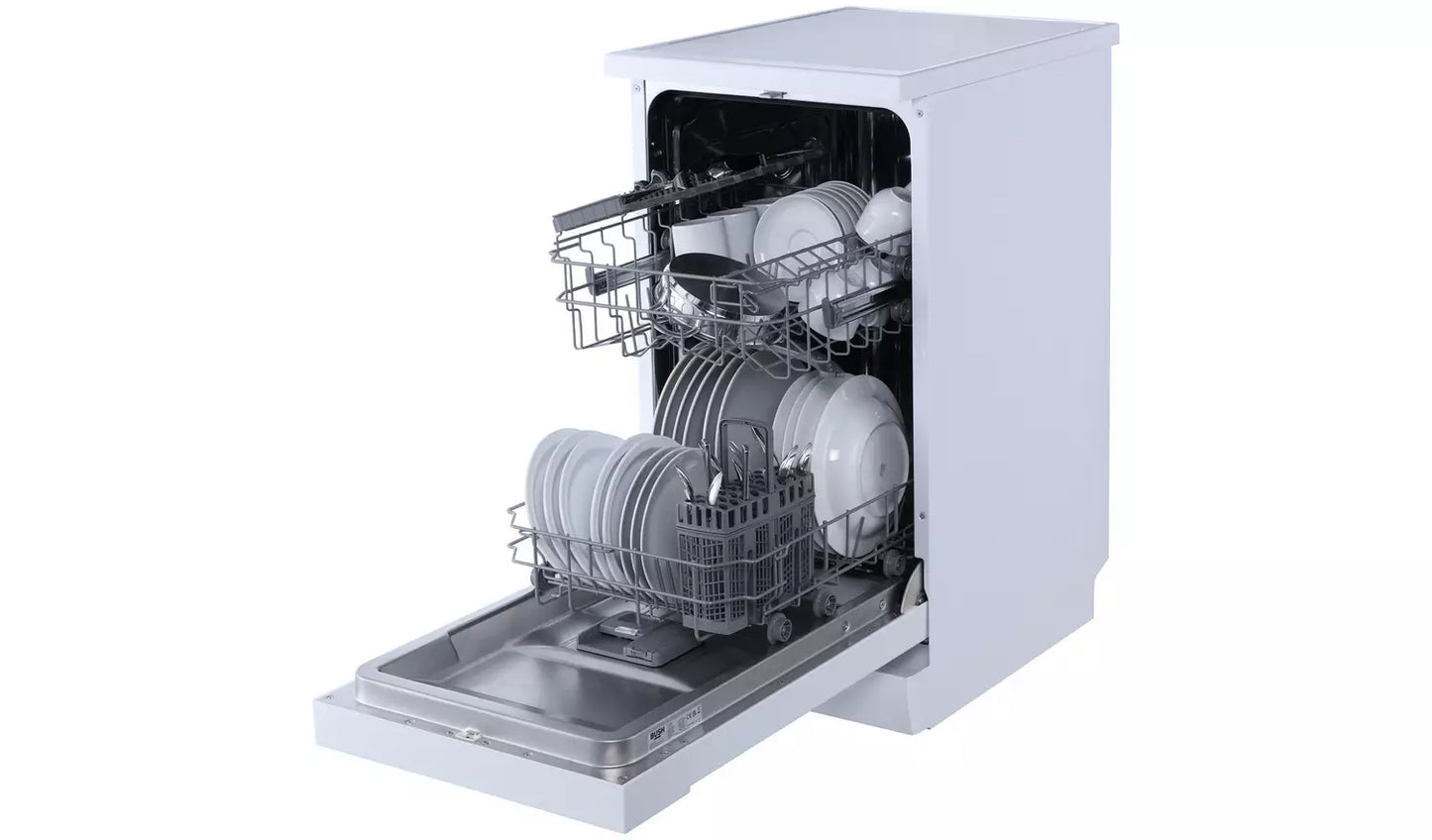 Bush DWSLE96W Slimline Dishwasher - White