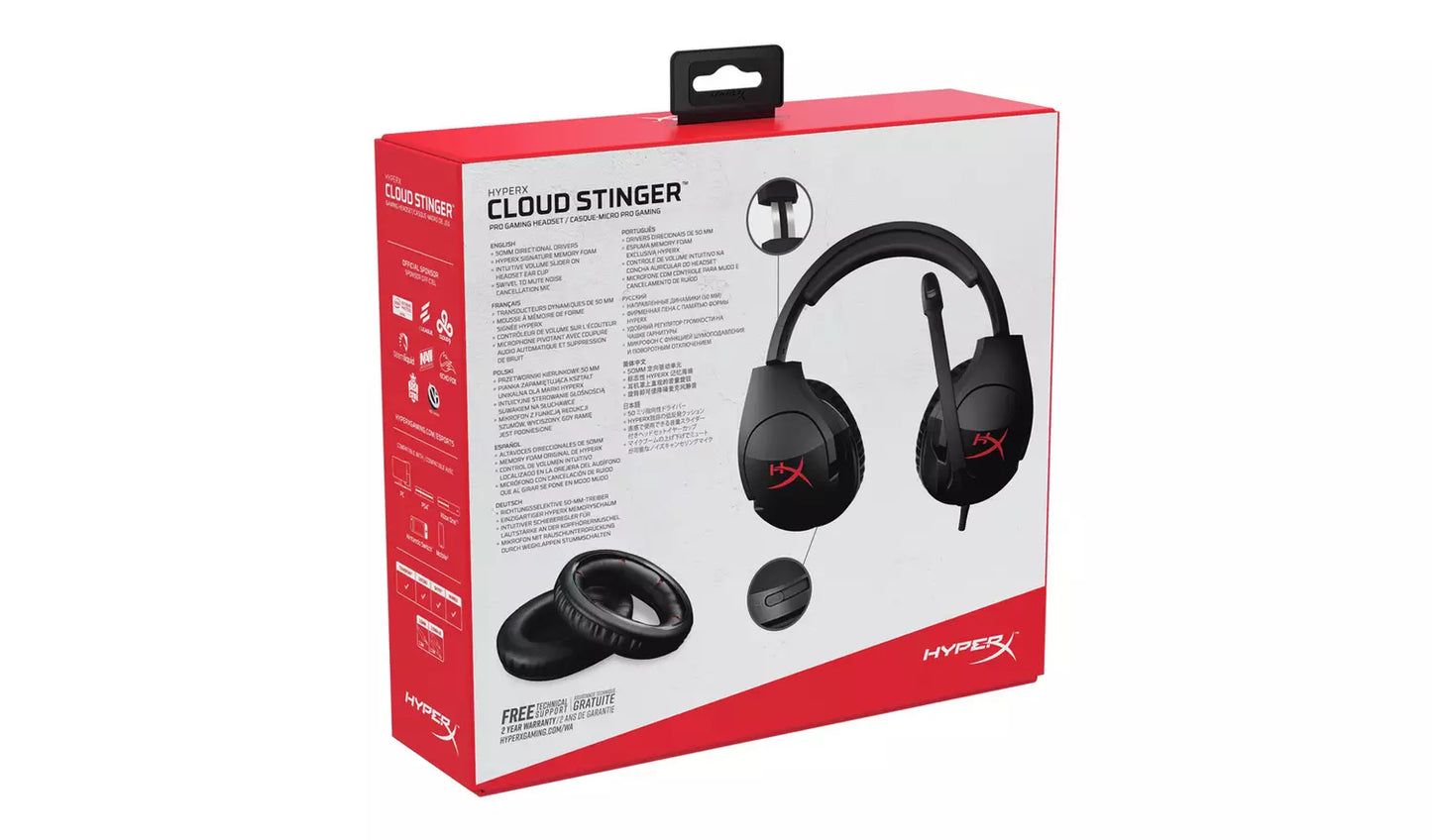 HyperX Cloud Stinger PC, Xbox, PS4, PS5 Headset - Black