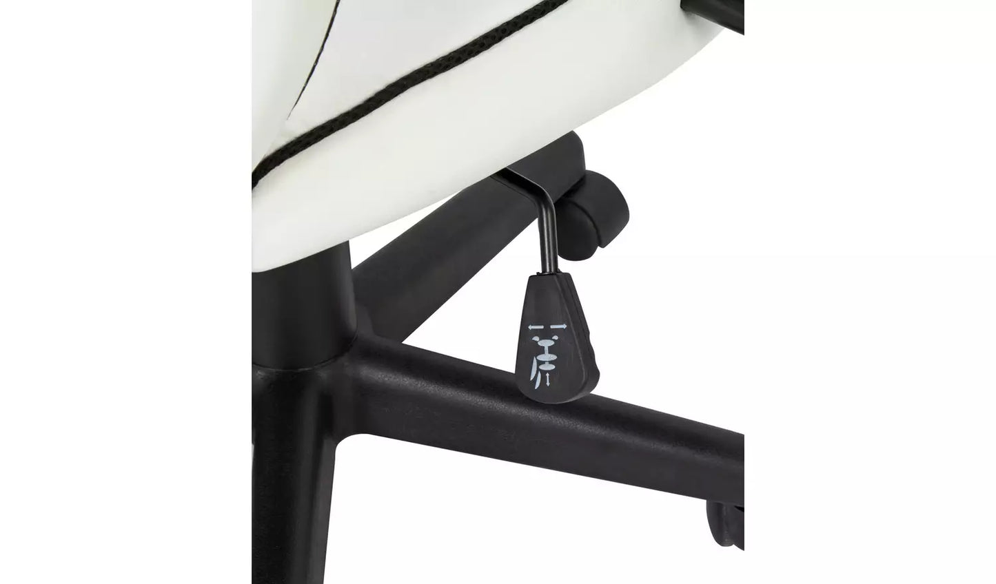 Home Faux Leather Mid Back Gaming Chair -White & Black