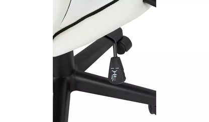 Home Faux Leather Mid Back Gaming Chair -White & Black