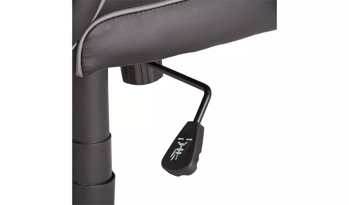 Home Faux Leather Mid Back Gaming Chair - Black