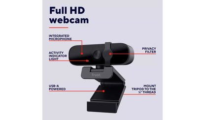 Trust TANOR 1080p Full HD Webcam - Black
