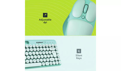 Styletech MK520 Wireless Mouse and Keyboard Green