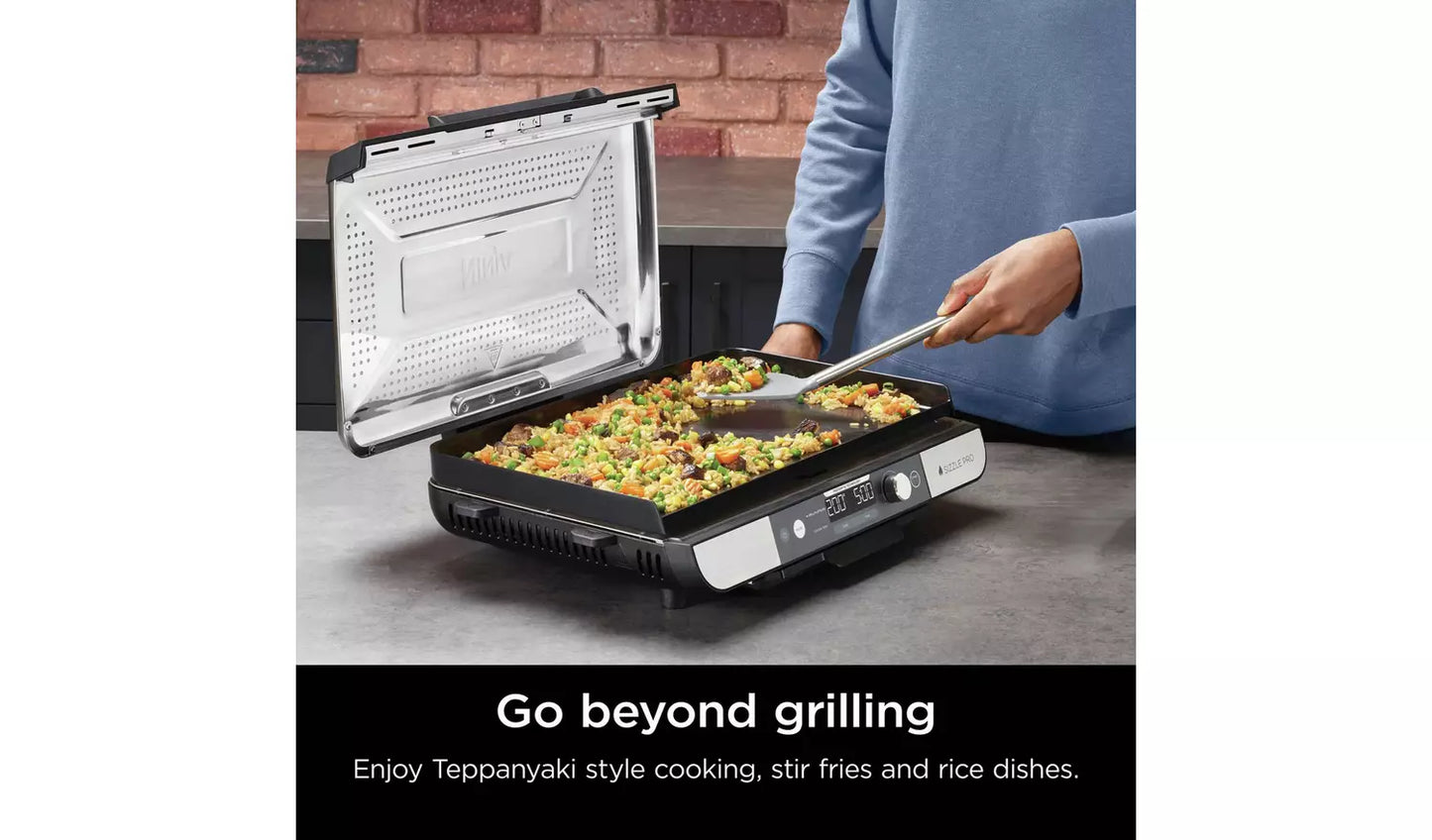 Ninja GX101UK Sizzle Pro XL Health Grill & Flat Plate