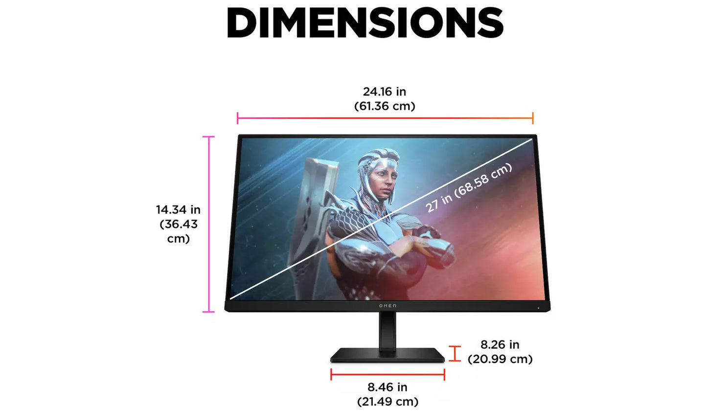 HP Omen 27 Inch 165Hz IPS FHD Gaming Monitor