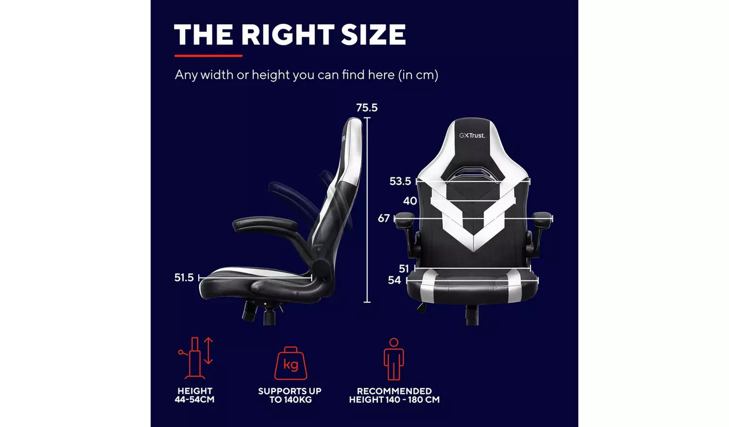 Trust GXT703 Riye Gaming Chair - White