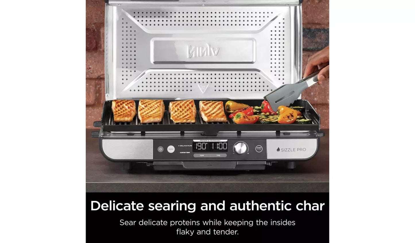 Ninja GX101UK Sizzle Pro XL Health Grill & Flat Plate