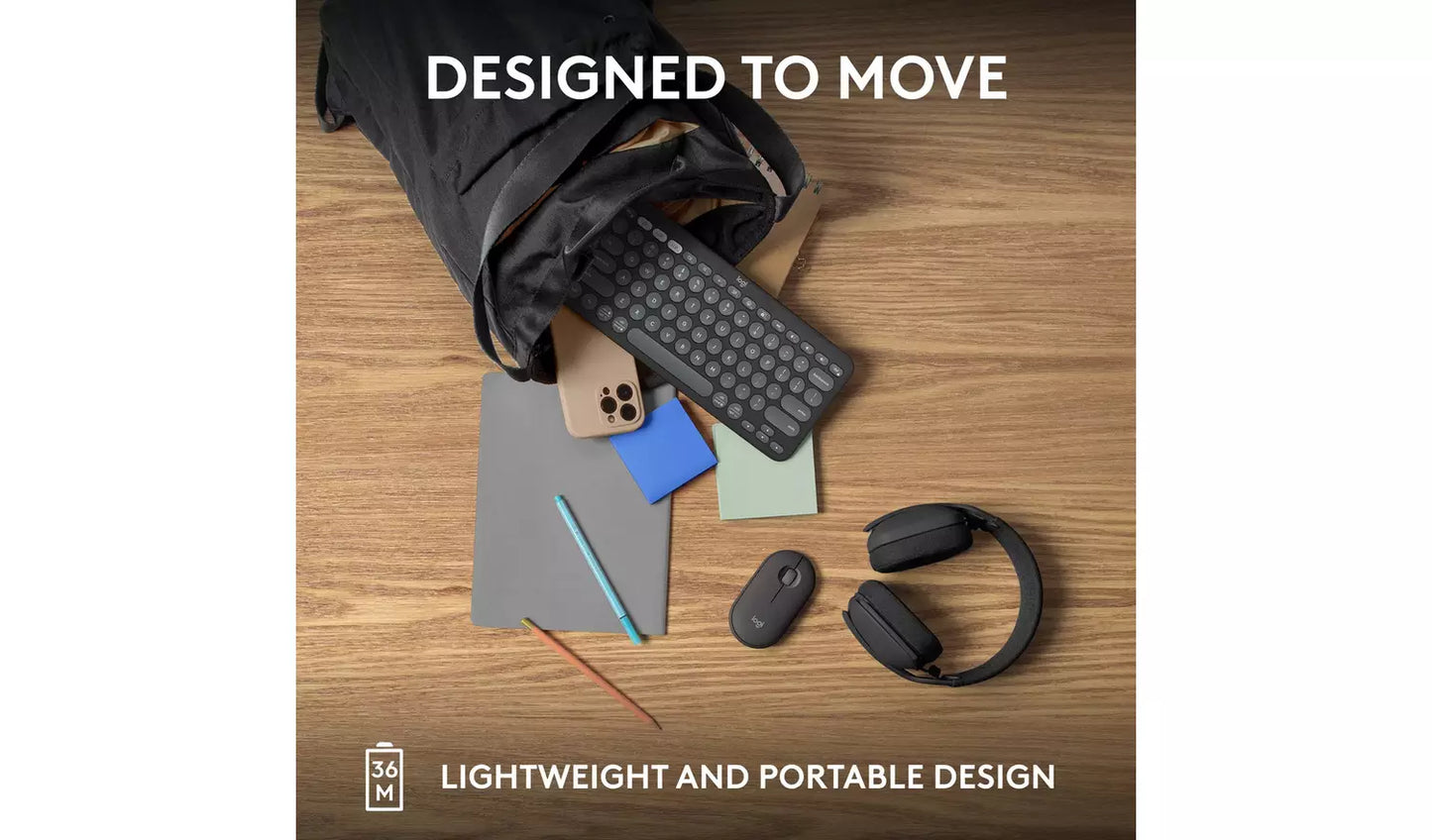 Logitech Pebble Keys 2 K380S Wireless Keyboard – Graphite