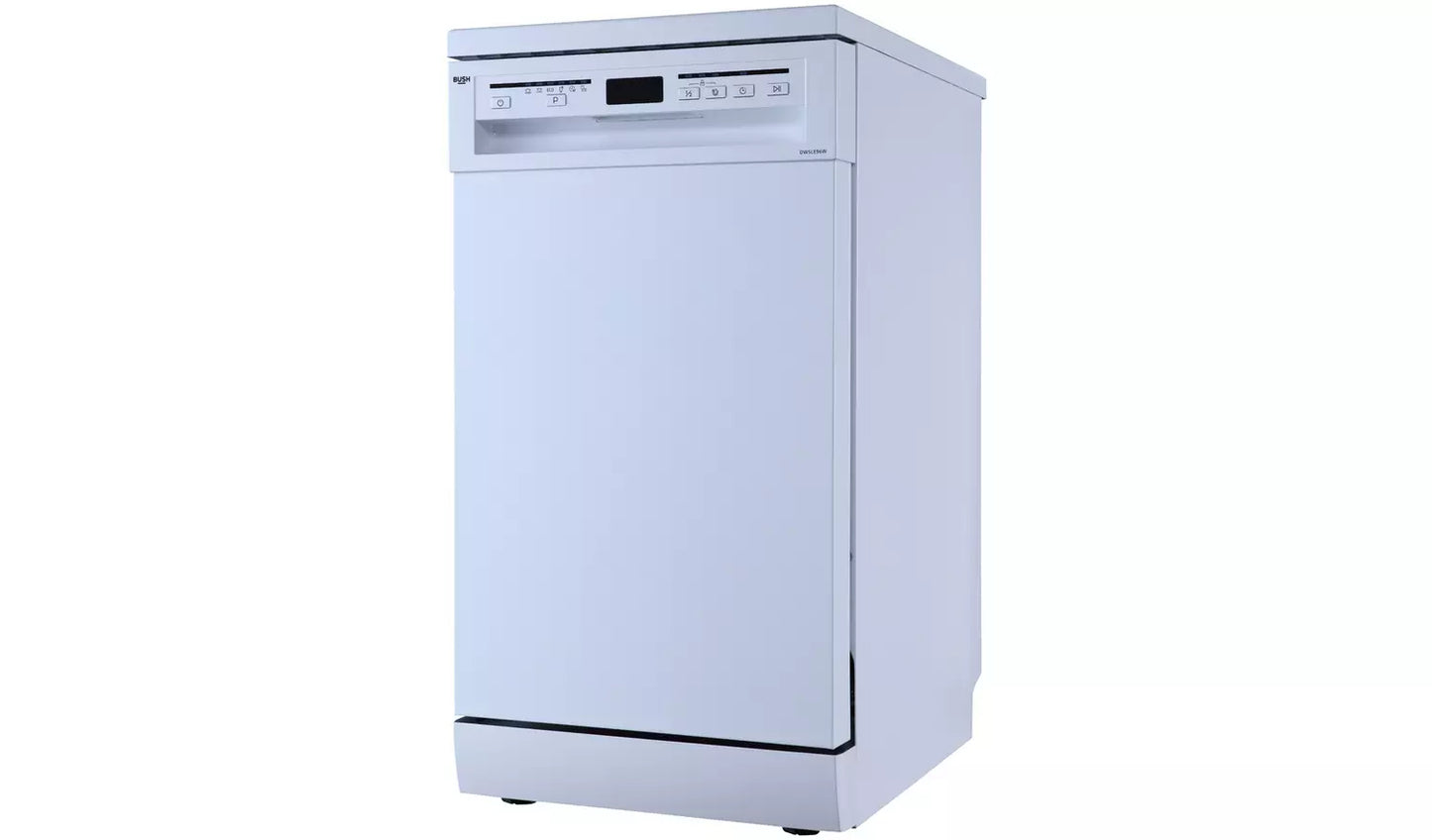 Bush DWSLE96W Slimline Dishwasher - White