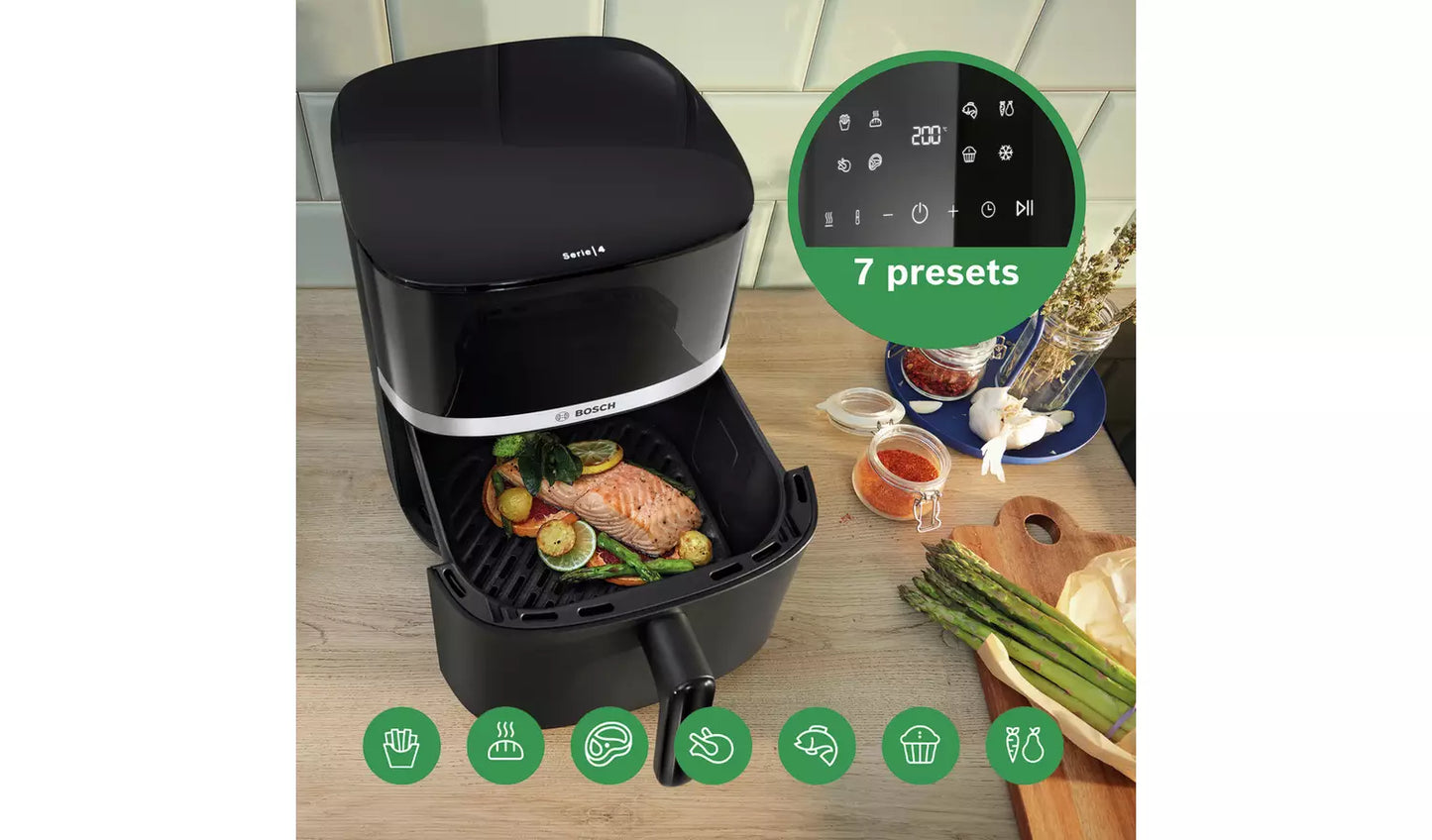 Bosch Series 4 Air Fryer 6.1L MAF462B0GB – Black