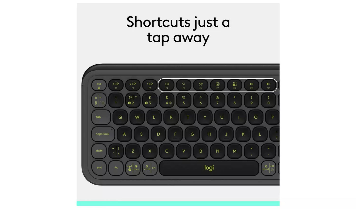 Logitech POP Icon Keys Wireless Keyboard - Graphite